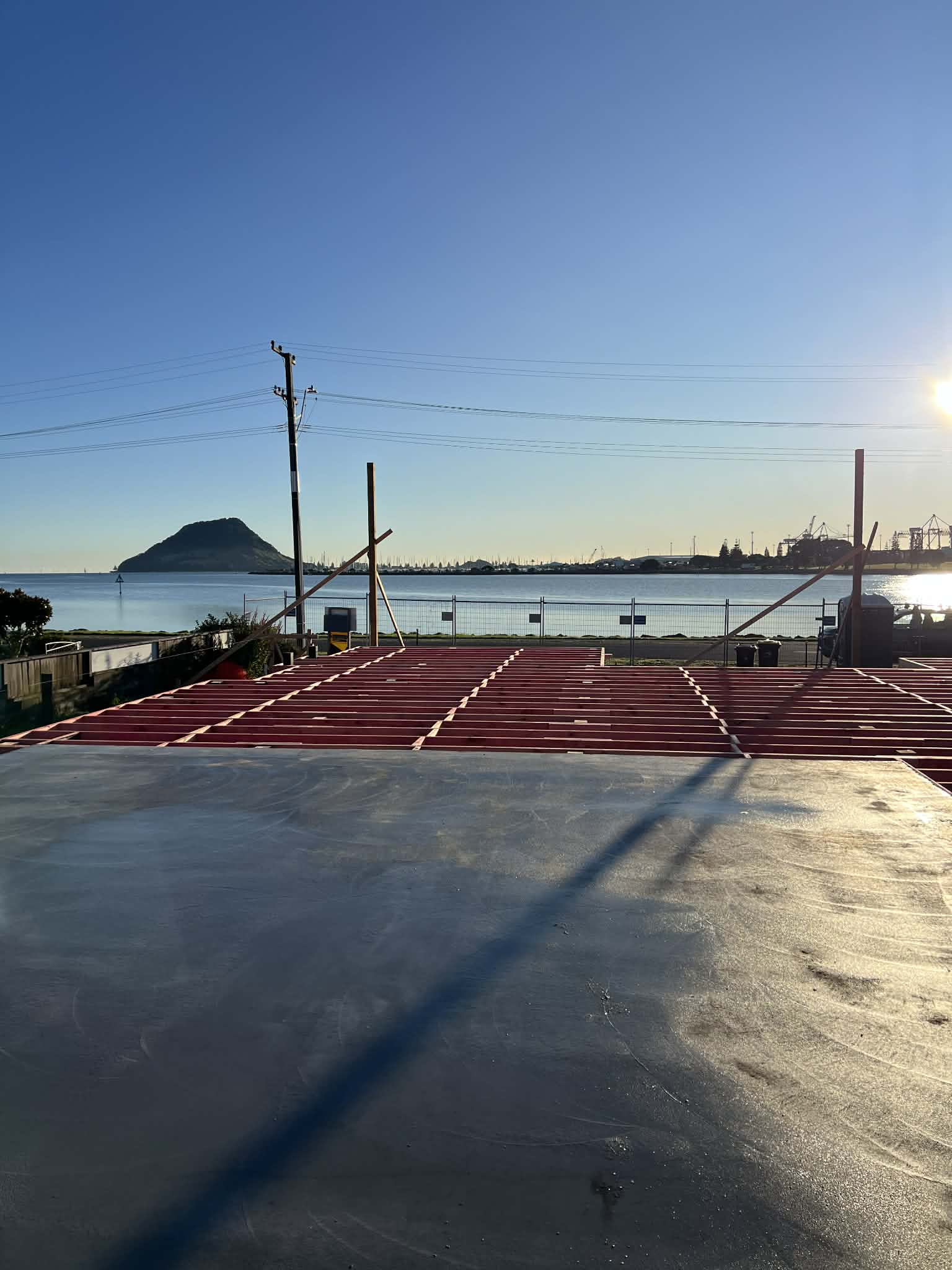 Construction site with Mount Maunganui